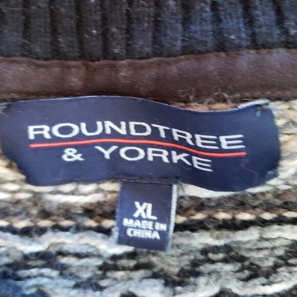 ROUND TREE & Yorke multi colored stripe sweater XL black green and white - Picture 4 of 6